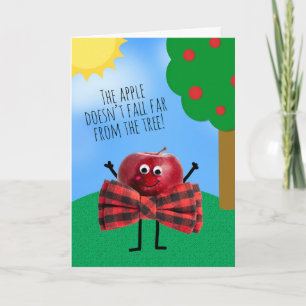 Cartão De Festividades Feliz Dia dos Pais Maçã Não Cai Longe 
