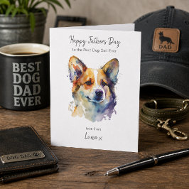 Cartão De Festividades Feliz Dia dos Pais Melhor Papai de Cachorro Corgi