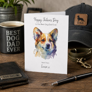 Cartão De Festividades Feliz Dia dos Pais Melhor Papai de Cachorro Corgi