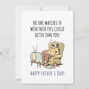 Cartão De Festividades Feliz Dia dos Pais Papai Engraçado Dormindo na Cad