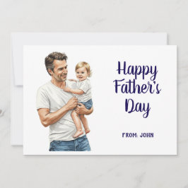 Cartão De Festividades Feliz Dia dos Pais Papai Segurando o Bebê
