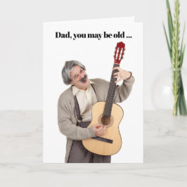 Cartão De Festividades Feliz Dia dos Pais Velho Tocando Guitarra Humor 