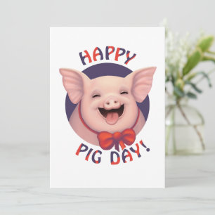 Cartão De Festividades Feliz Dia dos Porcos!