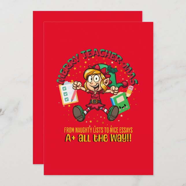 Cartão De Festividades Feliz Dia dos Professores! (Frente/Verso)