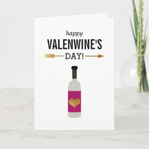 Cartão De Festividades Feliz Dia dos Vinhos com Garrafa de Vinho
