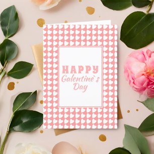 Cartão De Festividades Feliz Dia Galentine Coração Rosa Padrão