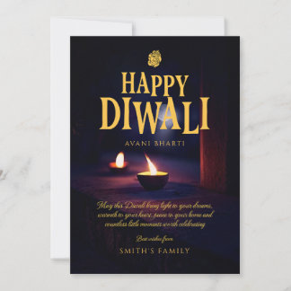 Cartão De Festividades Feliz Diwali Elegante Personalizável