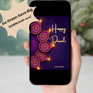 Cartão De Festividades Feliz Diwali Festa Indiano 