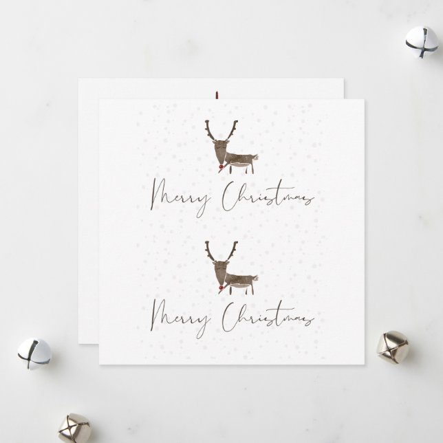 Cartão De Festividades Feliz e água de Natal abençoada Natal H (Frente/Verso In Situ)