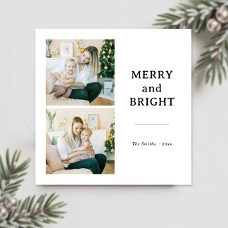 Cartão De Festividades Feliz e Bright Modern Family 2 Foto Natal