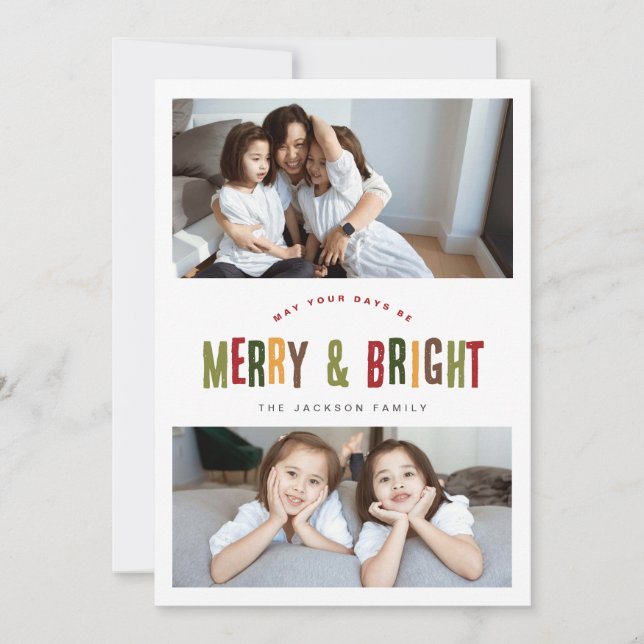 Cartão De Festividades Feliz e Brilho 3 Fotografias Feliz Natal (Frente)