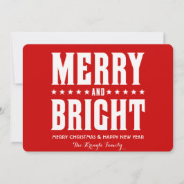 Cartão De Festividades Feliz e Brilho com Foto Personalizada em Inverso