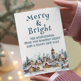 Cartão De Festividades Feliz e Brilho da Vila de inverno