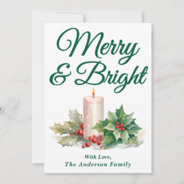 Cartão De Festividades Feliz e Brilho de Script Manuscrito Verde