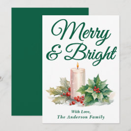 Cartão De Festividades Feliz e Brilho de Script Manuscrito Verde