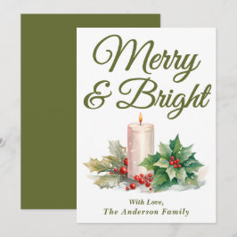 Cartão De Festividades Feliz e Brilho de Script Manuscrito Verde