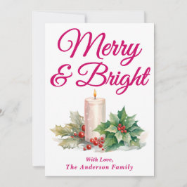 Cartão De Festividades Feliz e Brilho do Script Manuscrito Magenta