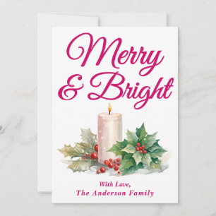 Cartão De Festividades Feliz e Brilho do Script Manuscrito Magenta