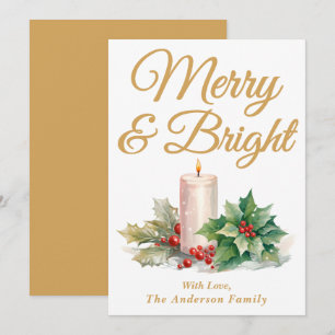 Cartão De Festividades Feliz e Brilho Dourados de Script Manuscrito