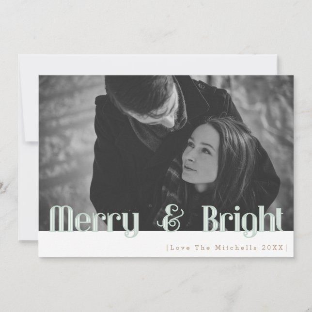 Cartão De Festividades Feliz e Brilho | Foto de Férias (Frente)