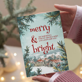 Cartão De Festividades Feliz e Brilho no Exterior do inverno