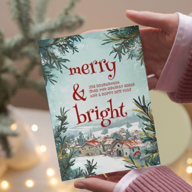 Cartão De Festividades Feliz e Brilho no Exterior do inverno (Criador carregado)