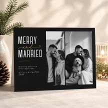 Feliz e Casado Foto Dividida Natal Recém-Casados