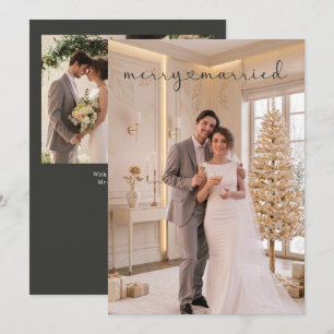 Cartão De Festividades Feliz e Casado Recém-Casados Personalizado 4 Fotos