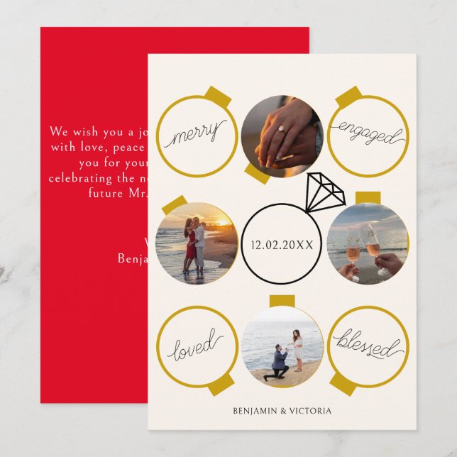 Cartão De Festividades Feliz e Envolvimento dos Ornamentos Festivos (Frente/Verso)