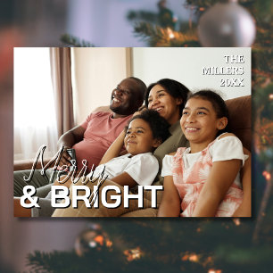 Cartão De Festividades Feliz e Família Brilhante Foto Elegante Floresta V