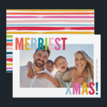 Cartão De Festividades FELIZ e FOTO BRIGHT da família moderna colorida<br><div class="desc">por kat massard >> kat@simplysweetPAPERIE.com <<< Enviar e enviar mensagem especial extra com estilo e pizzazz este ano... Personalizado com seus detalhes e fotos meus produtos de férias modernos certamente se destacarão do elogio que seus amigos e familiares receberão nesta temporada e farão uma lembrança especial que será apreciada muito...</div>