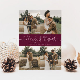 Cartão De Festividades Feliz e Morango Multifoto Casado Recém-Casado