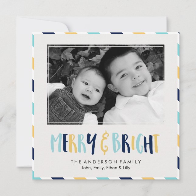 Cartão De Festividades Feliz e Natal brilhante (Frente)