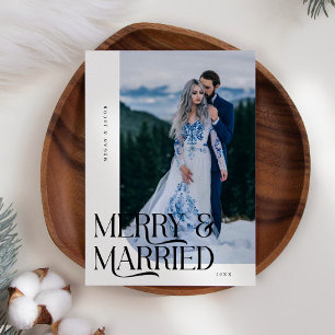 Cartão De Festividades Feliz e Natal casado - Nova Foto Branca