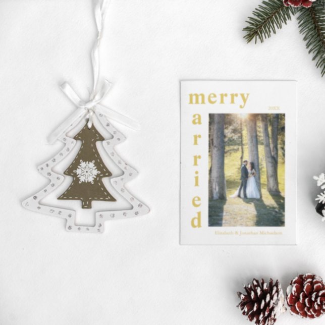 Cartão De Festividades Feliz e Natal recém-casado (Criador carregado)