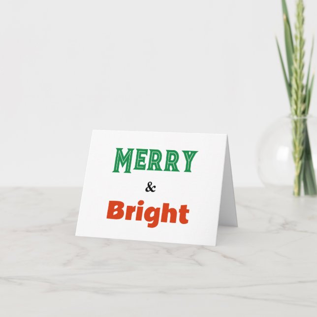 Cartão De Festividades Feliz e Palavras Brilhantes Festivo, Natal Minimal (Frente)