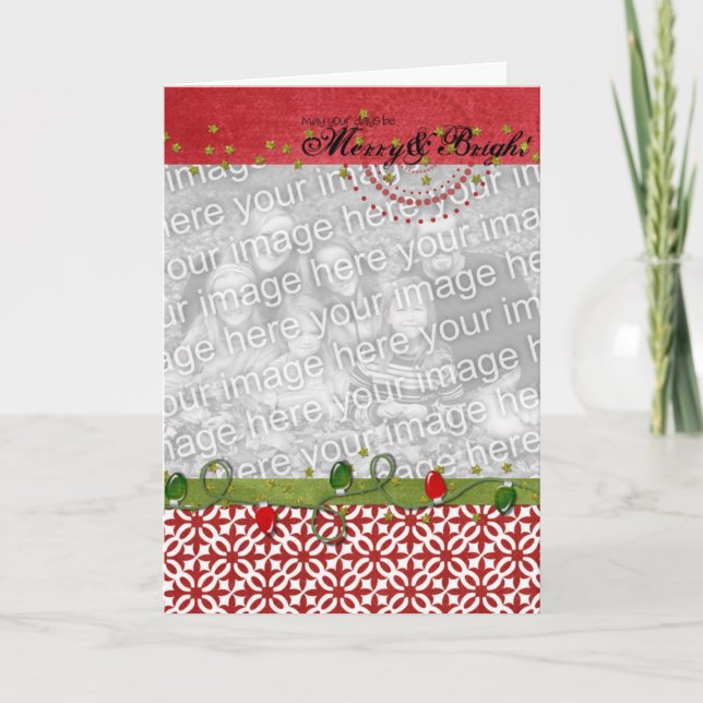 Cartão De Festividades Feliz e placa de fotograma brilhante 2 (Frente)