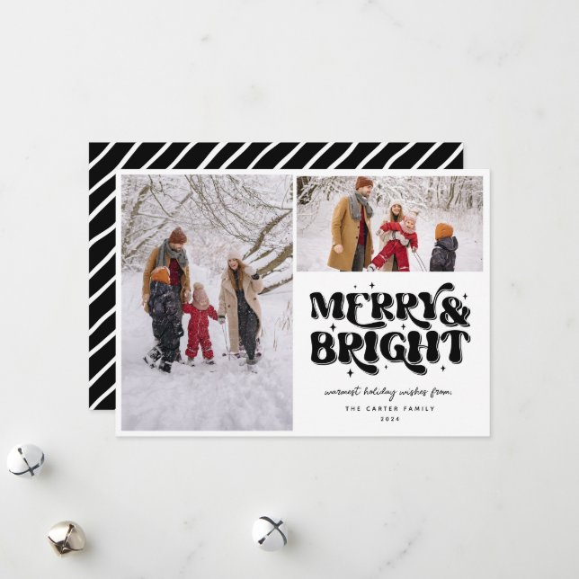 Cartão De Festividades Feliz e retrato brilhante 2 Foto (Frente/Verso In Situ)