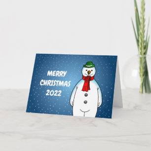 Cartão De Festividades Feliz e Snowman Feliz