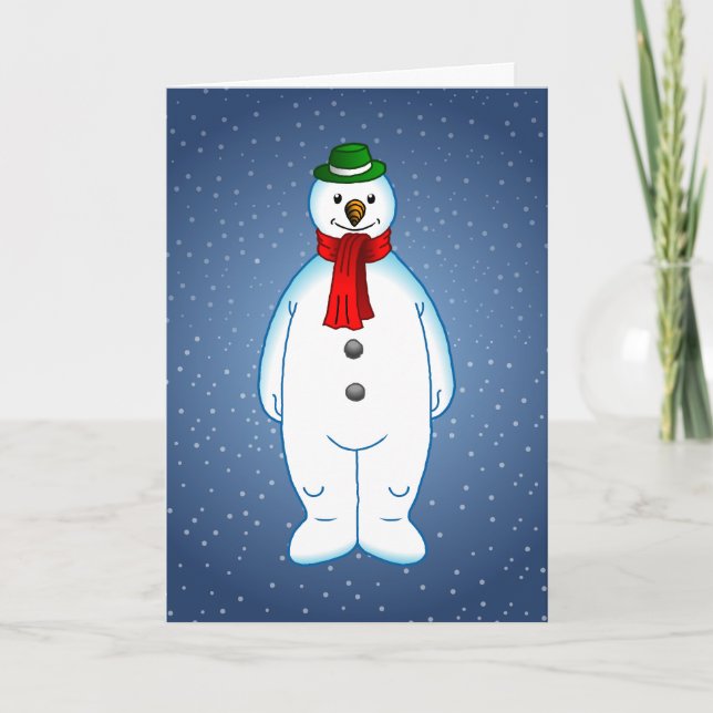 Cartão De Festividades Feliz e Snowman Feliz (Frente)