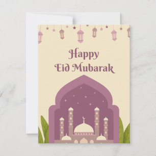 Cartão De Festividades Feliz Eid Mubarak Saudação Islâmica