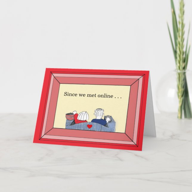 Cartão De Festividades Feliz Encontro (online) - Namorados (Frente)