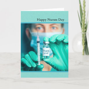 Cartão De Festividades Feliz Enfermeiro Profissional Médico Com Seringa