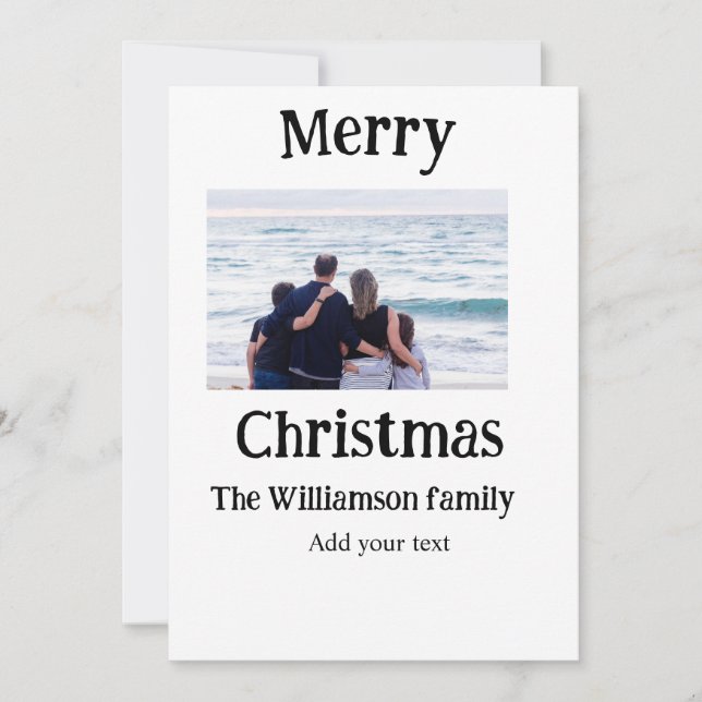 Cartão De Festividades Feliz feriado adiciona foto do nome da família (Frente)