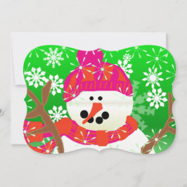 Cartão De Festividades Feliz Feriado de Natal de Snowman