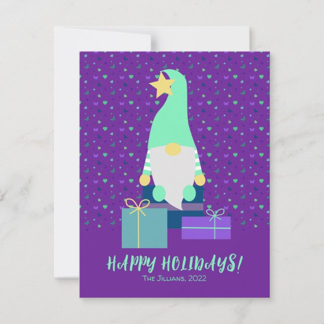 Cartão De Festividades feliz feriado elfo natal (Frente)