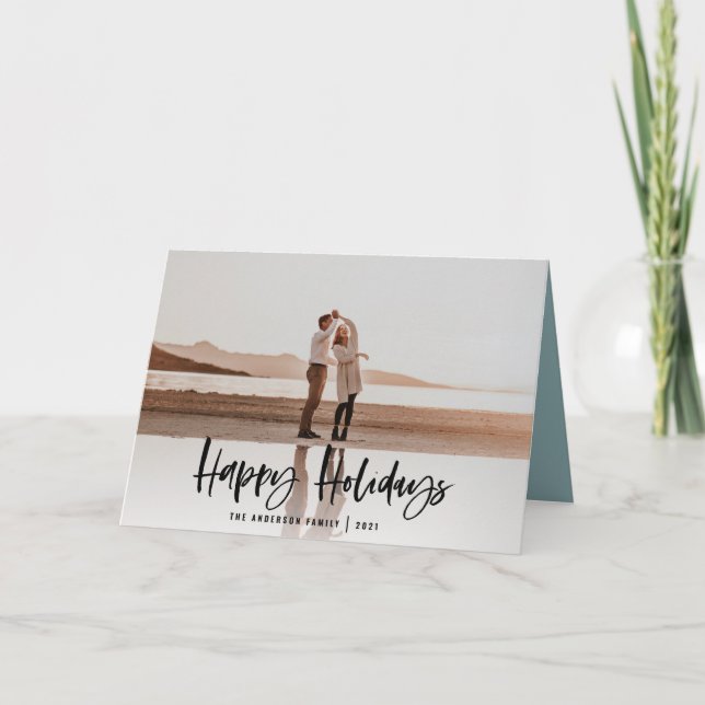 Cartão De Festividades Feliz feriado moderno e mínimo de natal fotográfic (Frente)