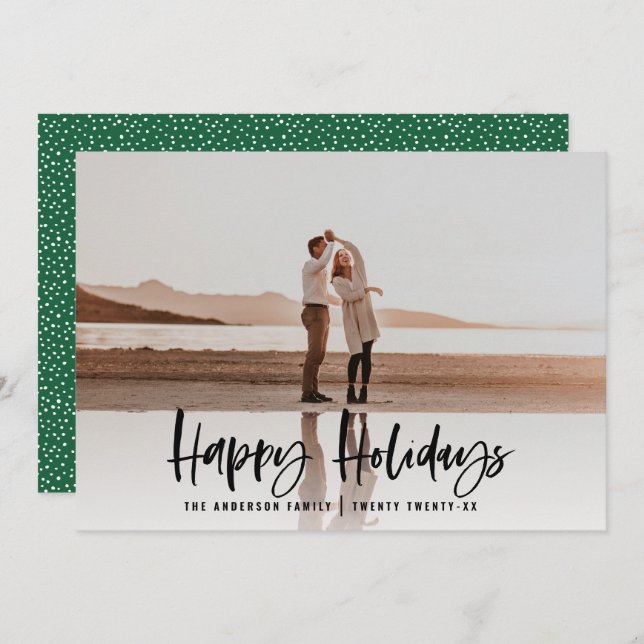 Cartão De Festividades Feliz feriado moderno e mínimo de natal fotográfic (Frente/Verso)