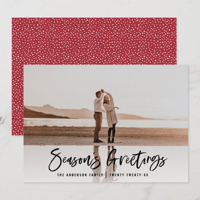 Cartão De Festividades Feliz feriado moderno e mínimo de natal fotográfic (Frente/Verso)