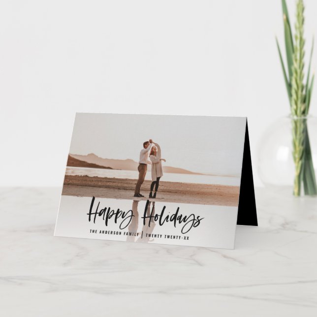 Cartão De Festividades Feliz feriado moderno e mínimo de natal fotográfic (Frente)